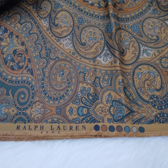 FABRIC Ralph Lauren Georgeous Paisleys In Rich Browns & Tan W/pop Teal, 56in